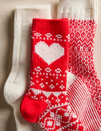 Nordic Knit Sock Pack, Red/Combo