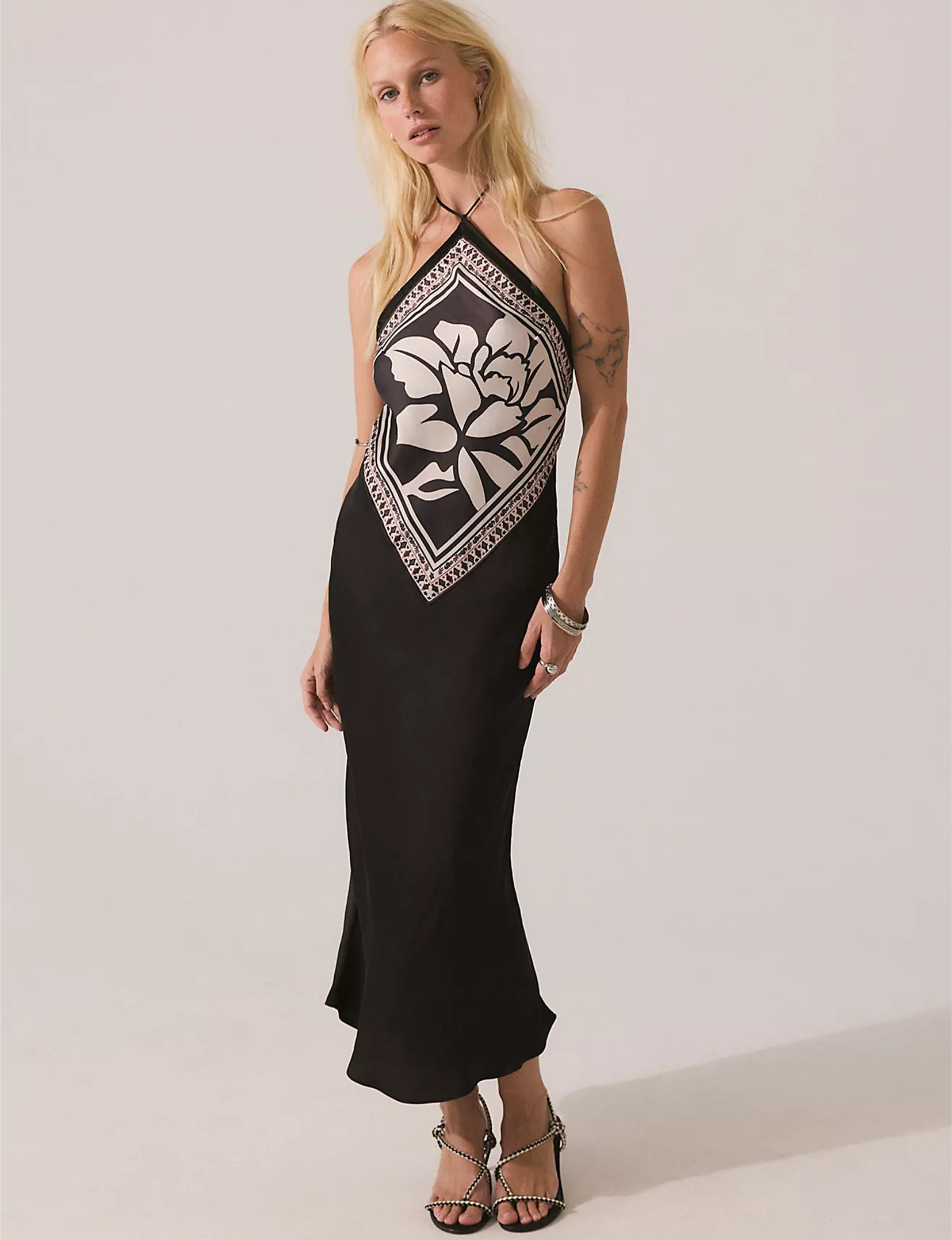 Citrine Midi Dress, Raven/Combo