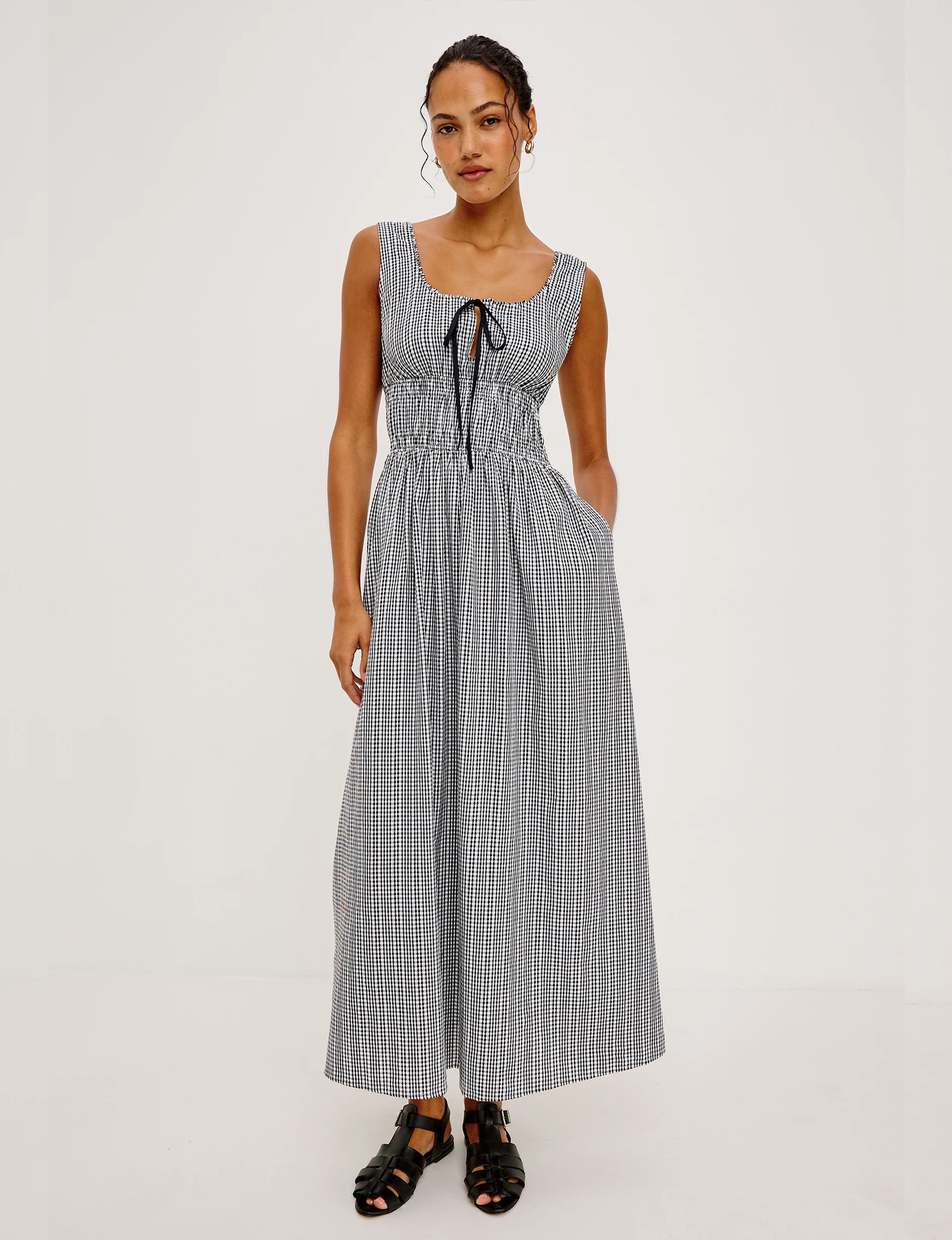 Jordie Dress, Black/Gingham