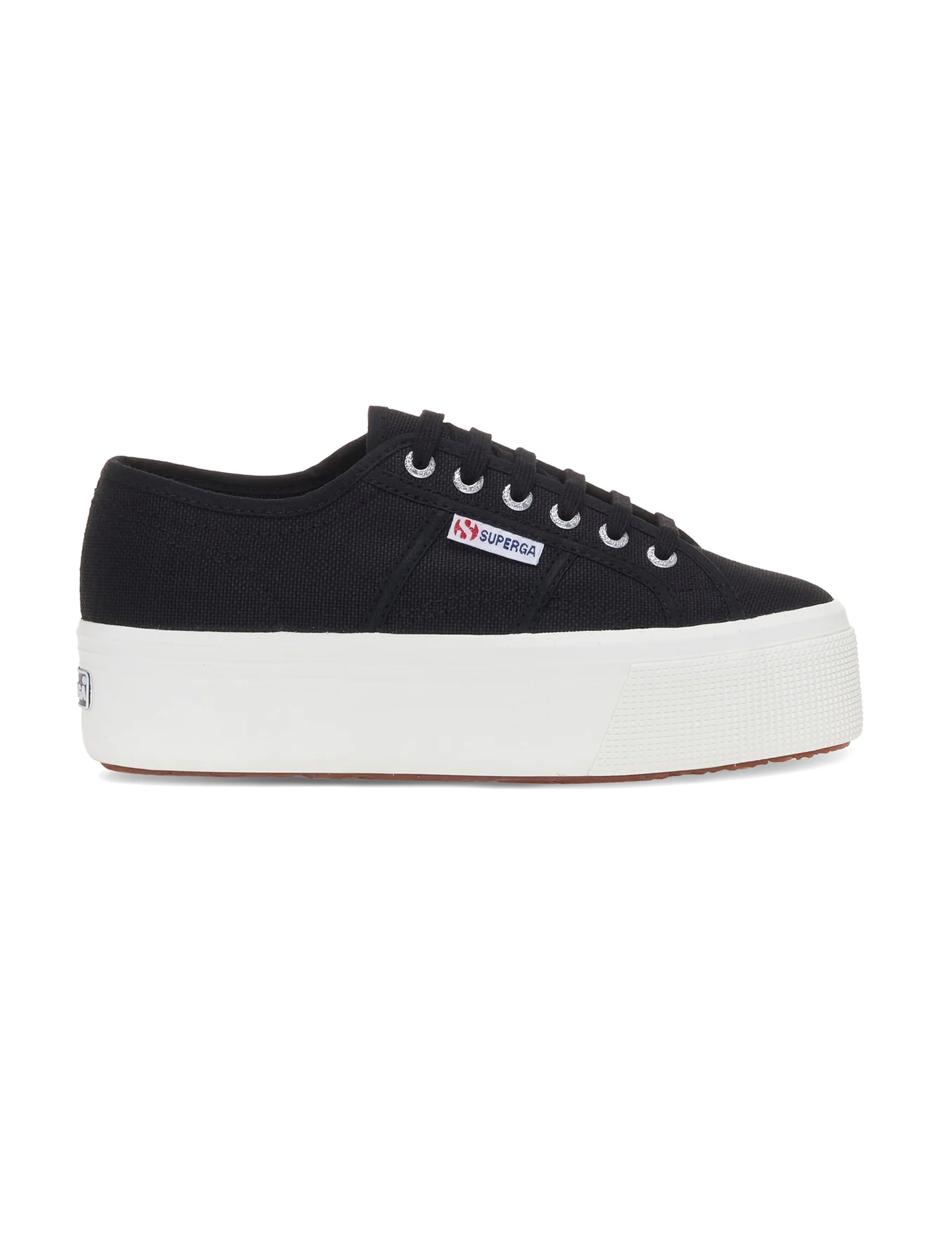 Superga Platform Canvas Sneaker in Black Punch Clothing