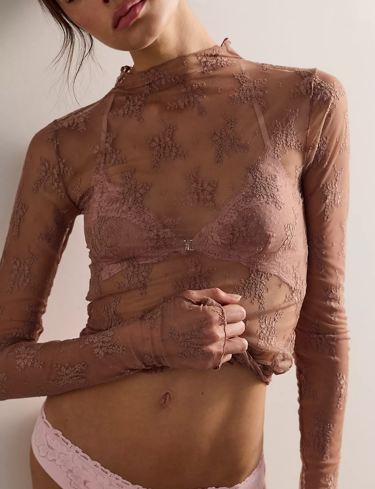 Lady Lux Layering Top, Chocolate