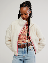 Alpine Sherpa Cardi, White Swan