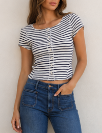 Most Wanted Striped Cardi, Black/White