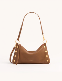 Kyle Small Handbag, Mahogany/Brushed Gold