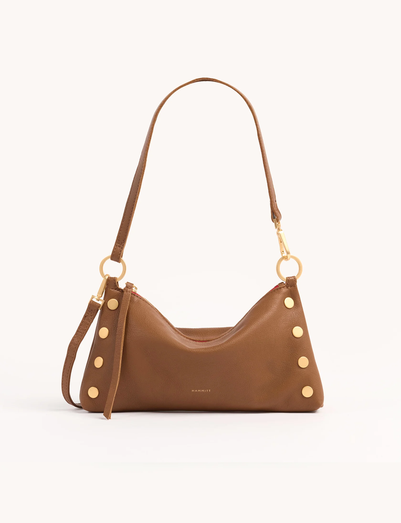 Kyle Small Handbag, Mahogany/Brushed Gold