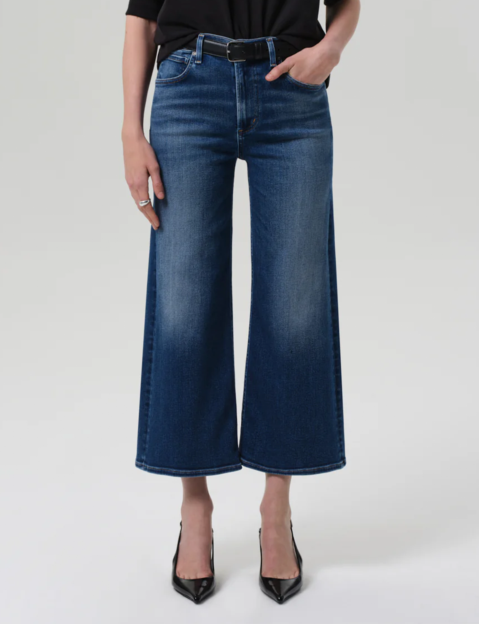Lyra Cropped Wide Leg, Augusta (Clean Hem)