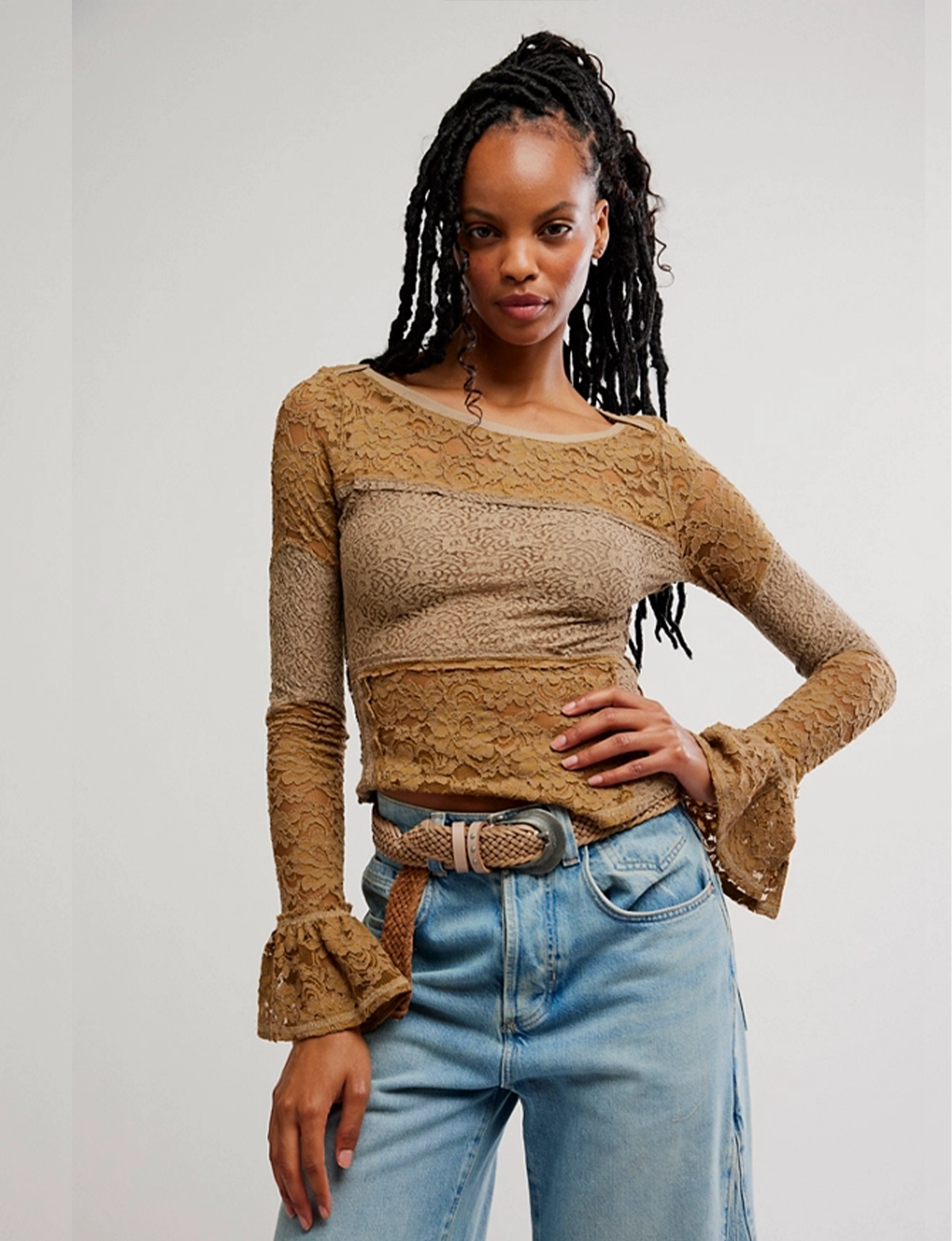 Lace Layering Long Sleeve, Dutch Cocoa – Punch Clothing