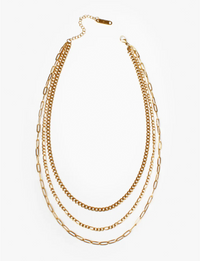 Trilogy Layers Necklace, Gold