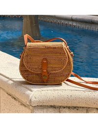 Ata Vine Crossbody Bag, Saddle