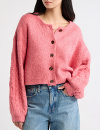 Thistle Cardi, Vintage Rose