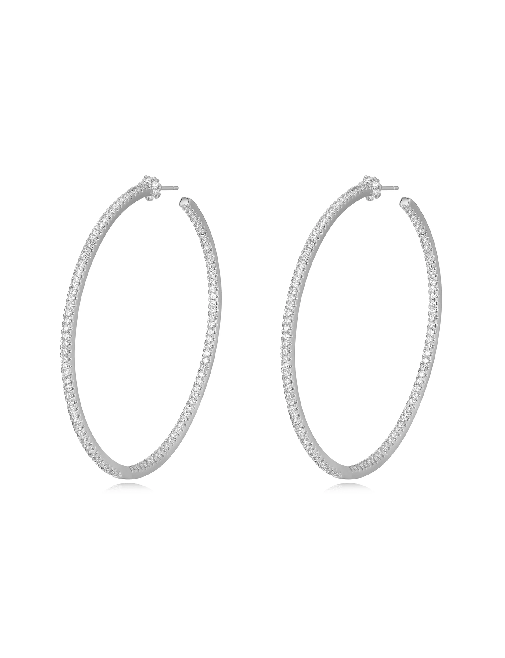 Brittney CZ Hoop, Silver