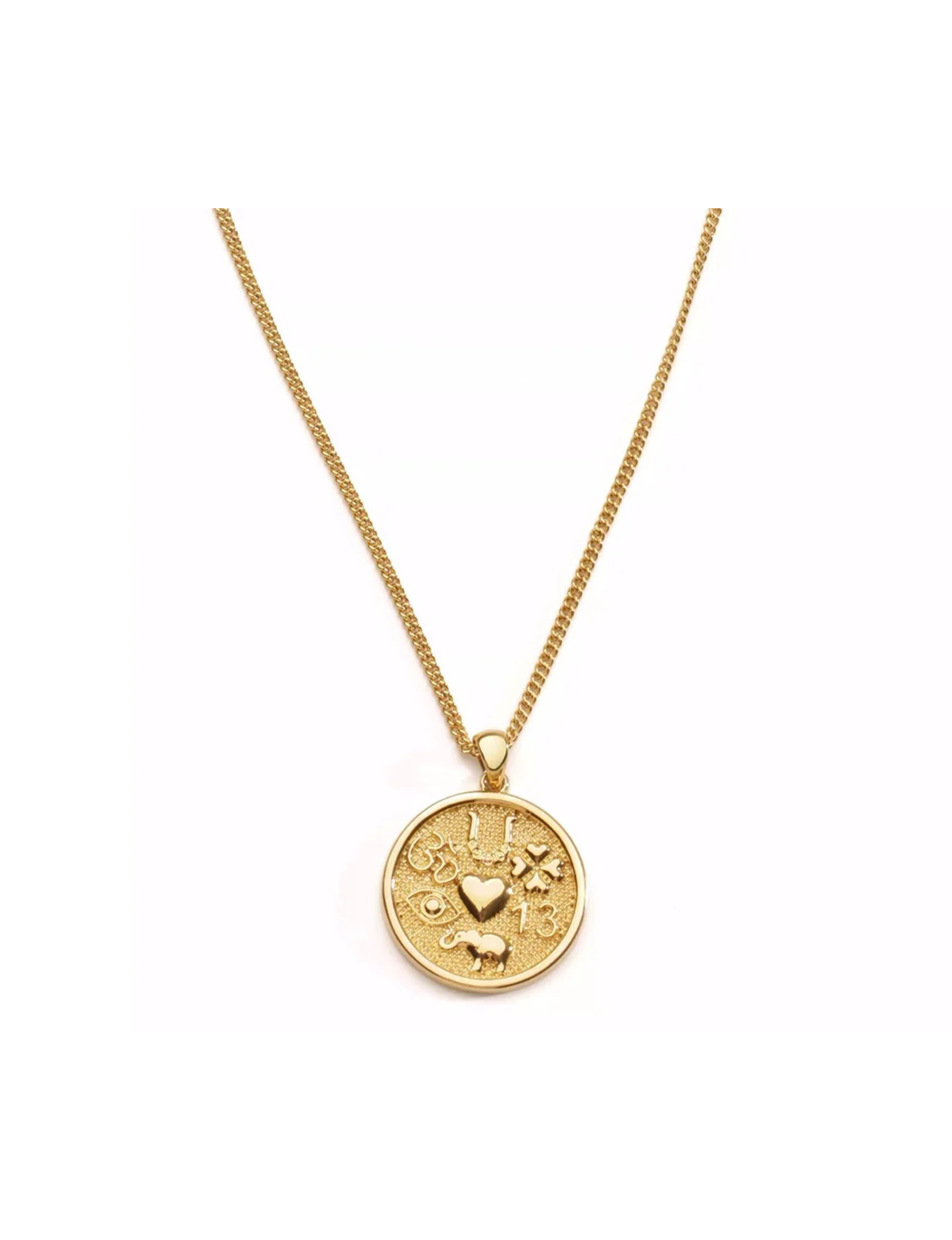 Lucky Pendant Necklace, Gold