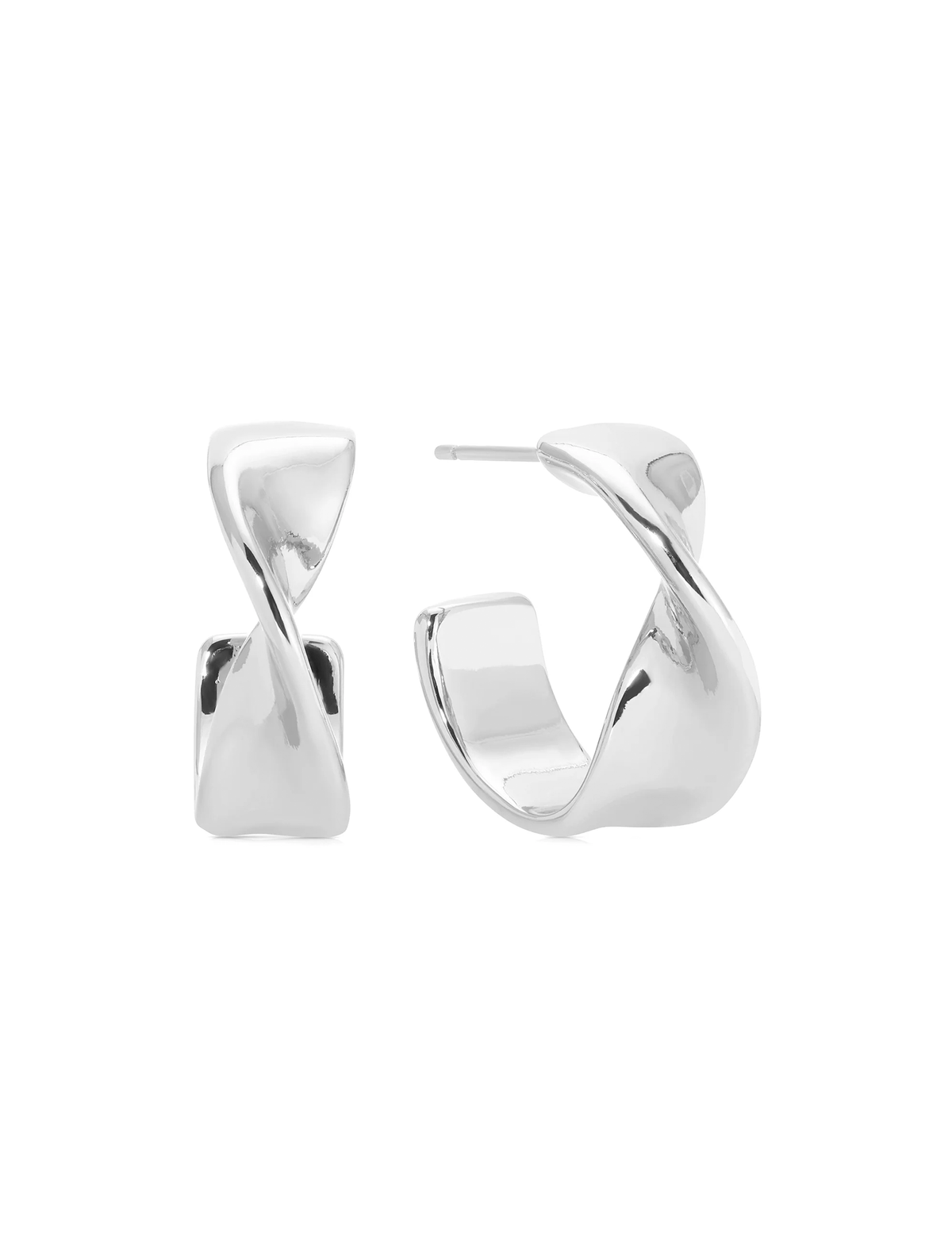 Heirloom Twist Small Hoops, Silver