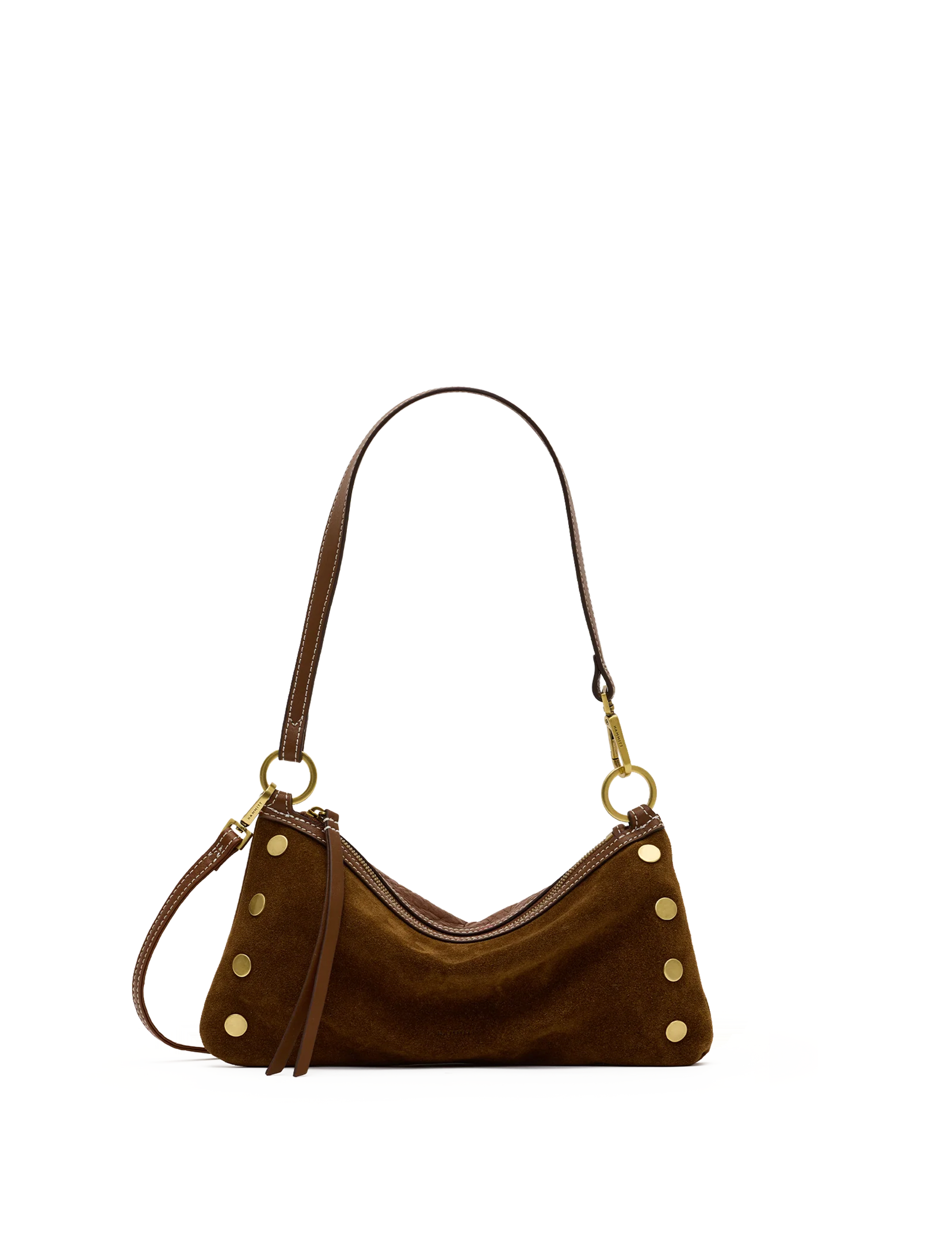 Kyle Small Handbag, Cinnamon Suede/Antique Gold