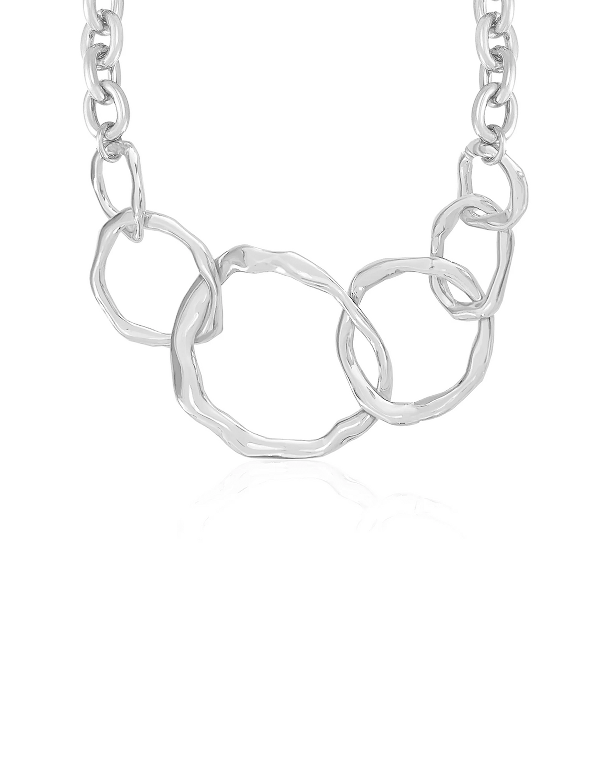 Interlocking Chain Necklace, Silver