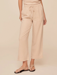 Easy Wide Leg Crop, Linen Sand