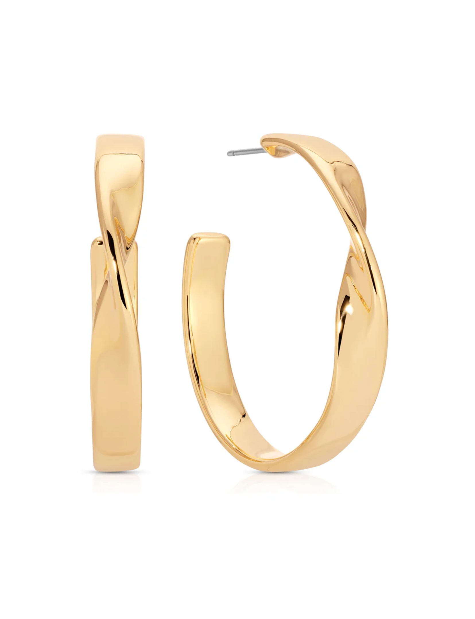 Heirloom Twist Medium Hoops, Gold