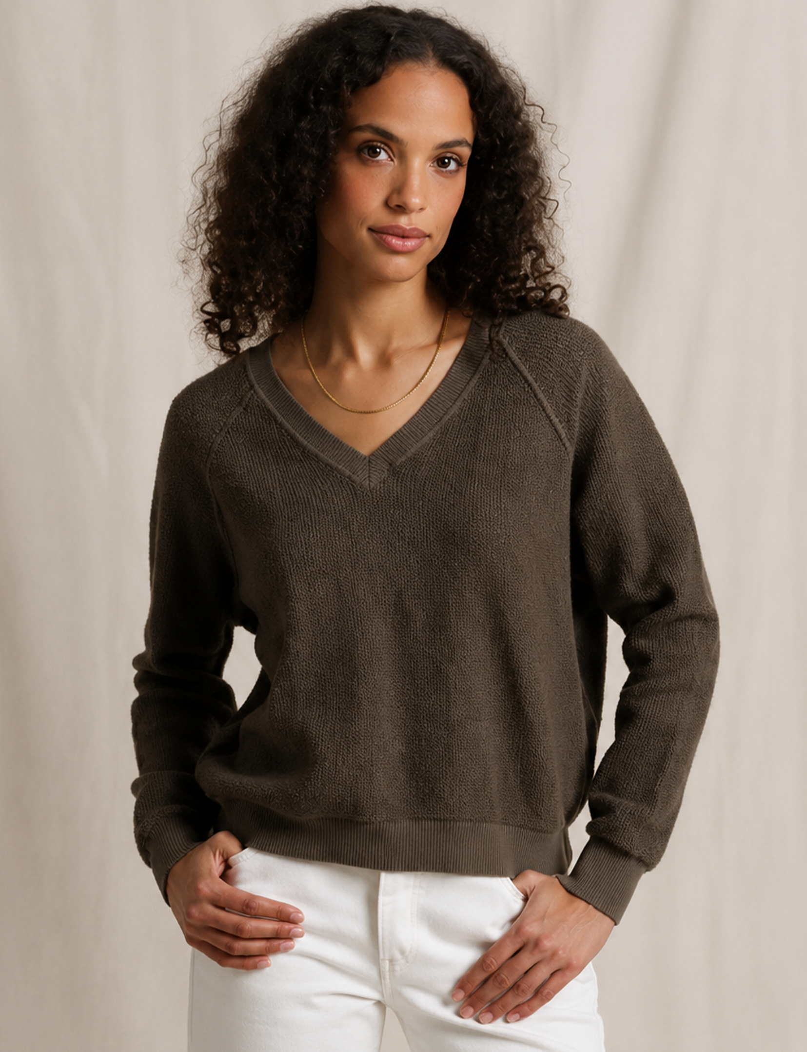 Zuri Reverse Fleece Sweatshirt, Dark Olive