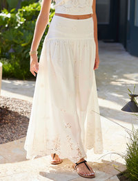 Sorrento Maxi Skirt, Sand Eyelet