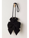 Belle Velvet Bow Bag, Black