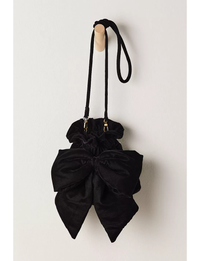 Belle Velvet Bow Bag, Black