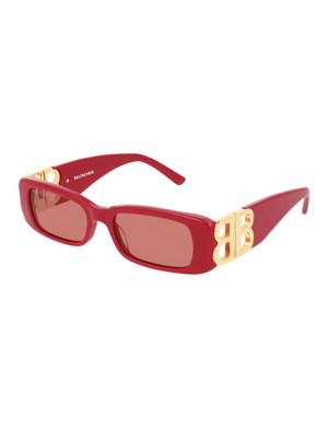 Dynasty Rectangle Sunglasses, Red
