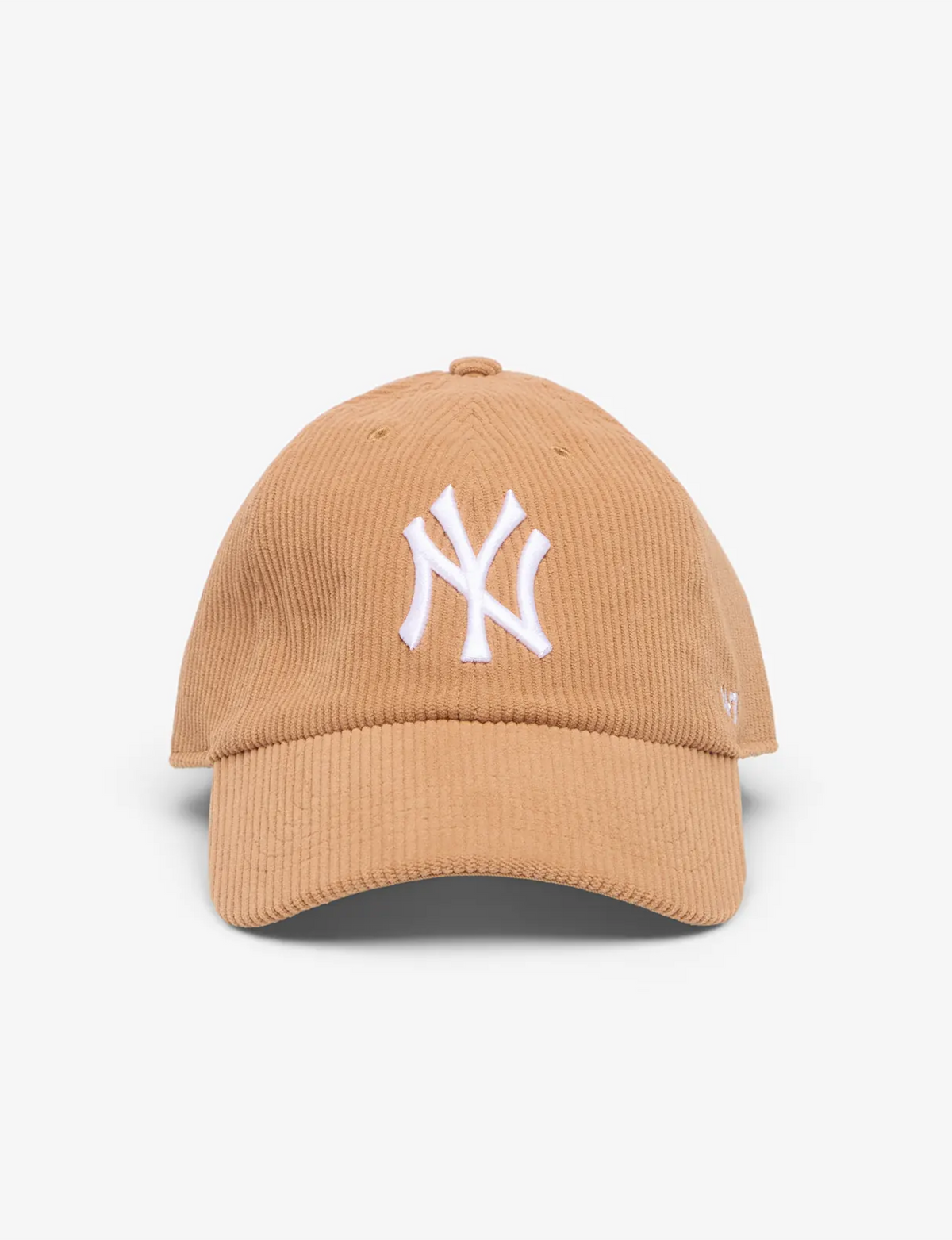 NY Yankees Thick Cord Clean Up Cap, Khaki/White