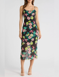 Giselly Dress, Black/Ditsy Floral