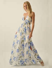 Floral Maxi Dress, Cream
