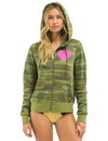 Heart 2 Hoodie, Camo/Neon Pink