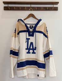'47 LA Dodgers Hoodie, Cream/Royal Blue