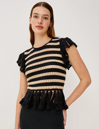 Coen Top, Black/White Stripe