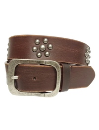 Vintage Edge Studded Belt, Brown