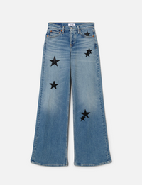 Mid Rise Wide Leg, Opal Indigo Star