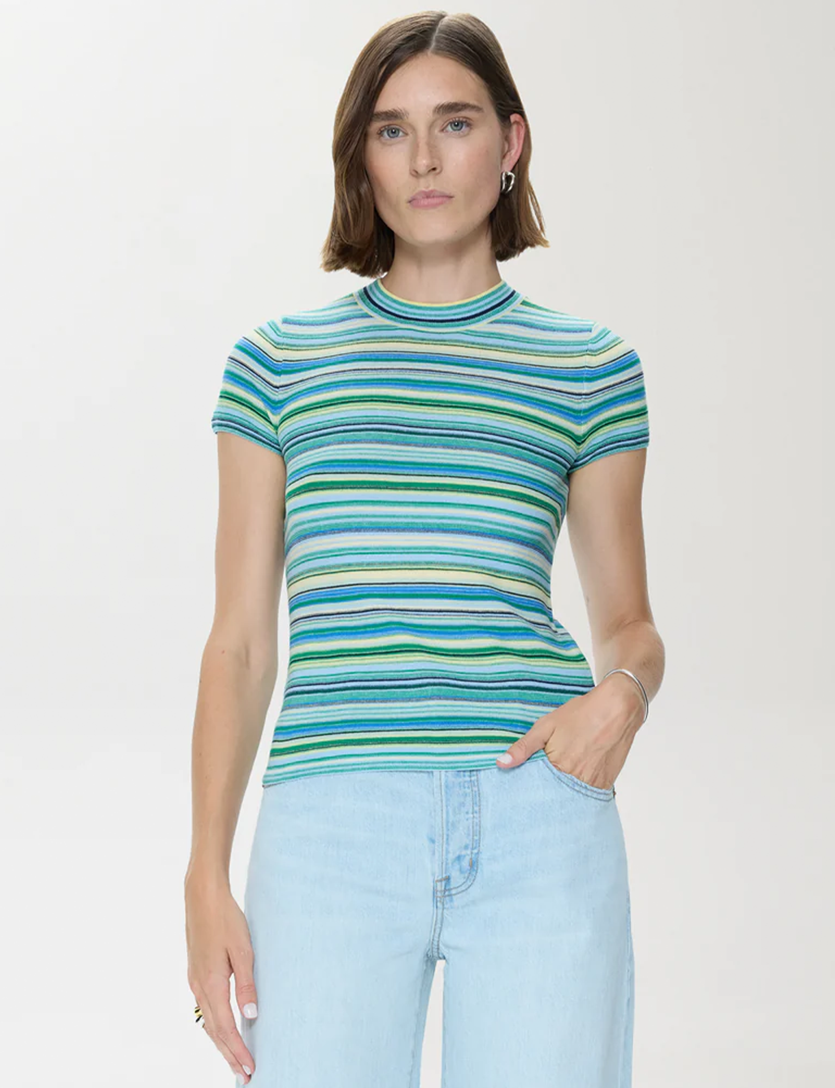 Selene Tee, Blue/Green Multi