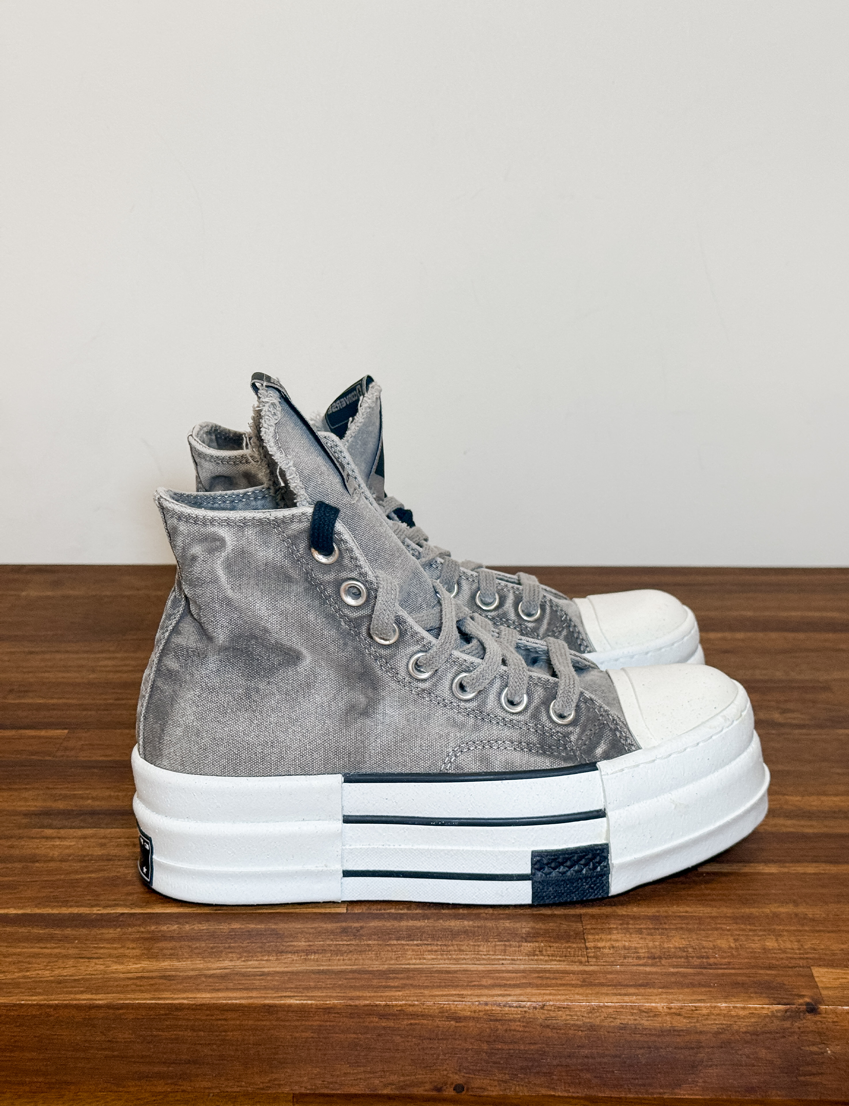 Converse X Rick Owens Drkshdw High Top Sneakers, Overdyed Concrete