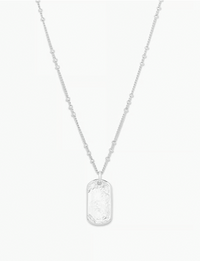 Griffin Dog Tag Necklace, Silver