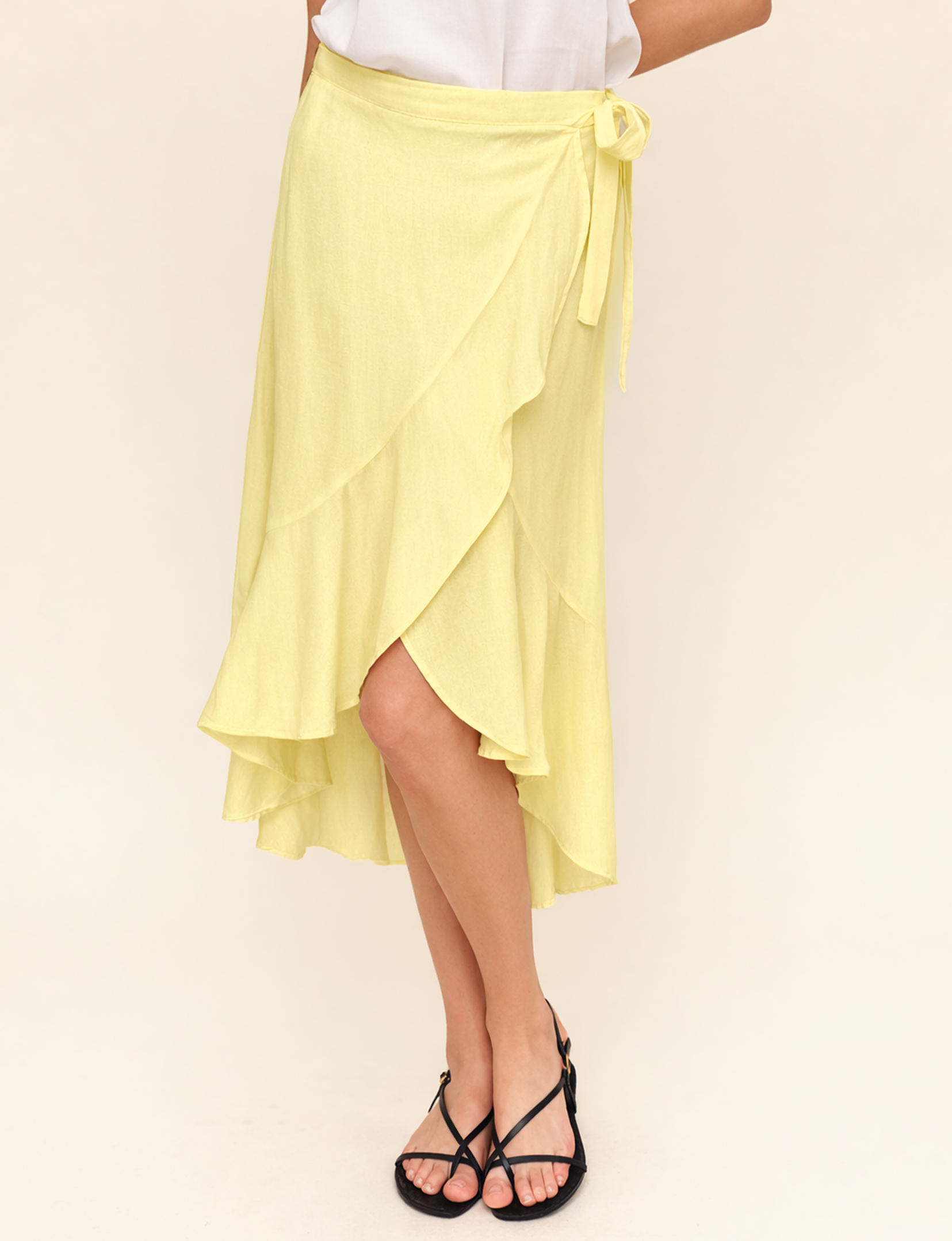 Ruffle Wrap Skirt, Lemon Drop