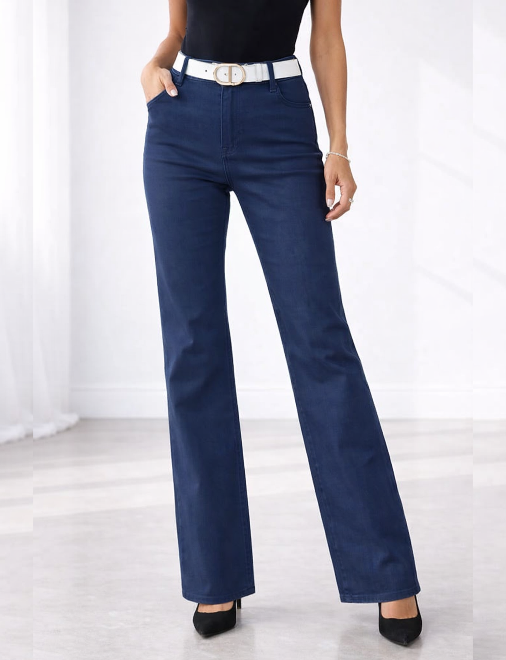 Amanda Flare Pant, Navy