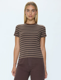 Alba Shrunken Tee, Bruna/Black Stripe