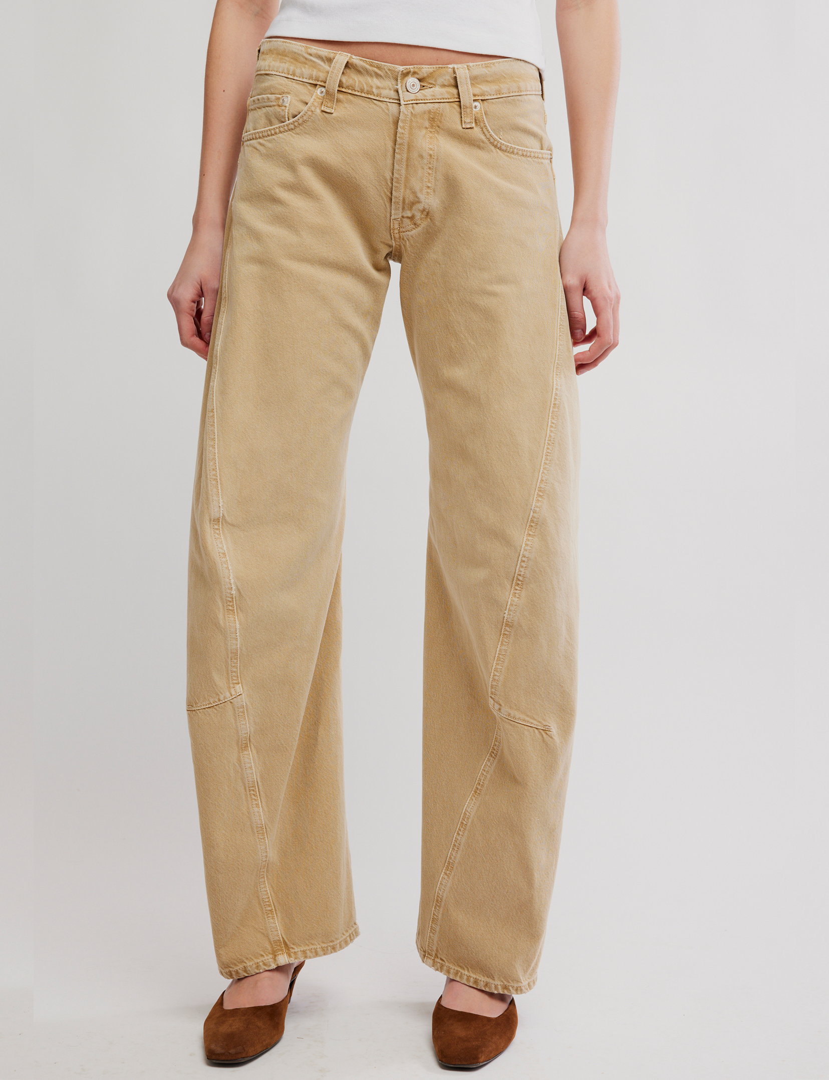 Fable Twisted Seam Jean, Oat Latte