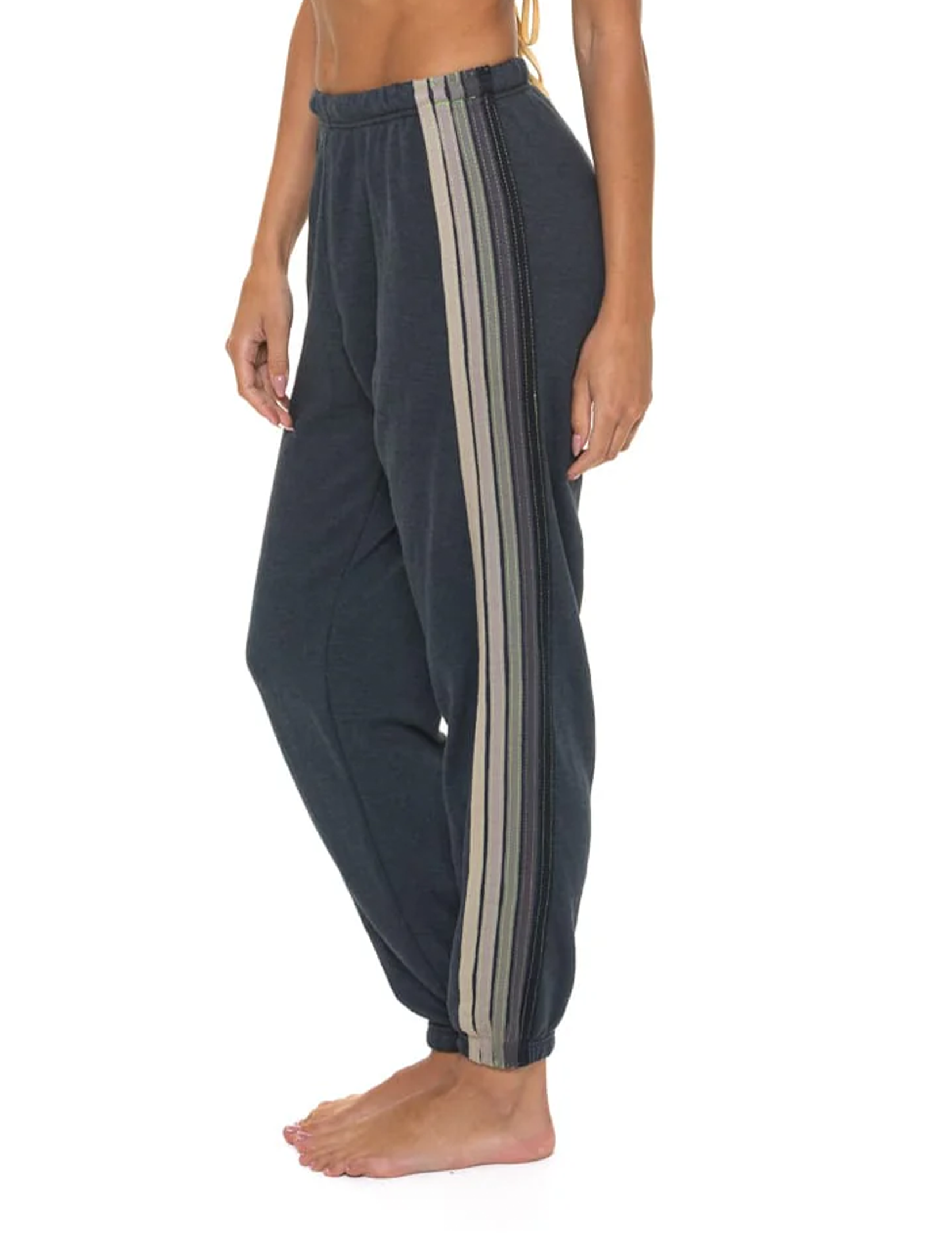 5 Stripe Sweatpants, Charcoal/Grey