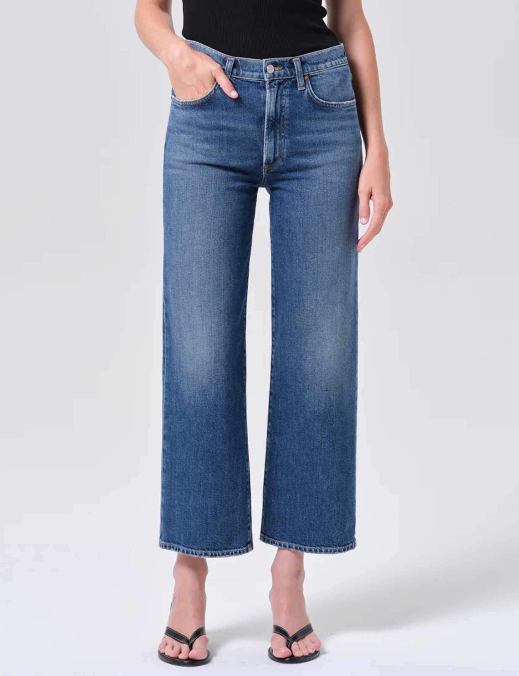 Harper Mid Rise Straight Leg Crop, River