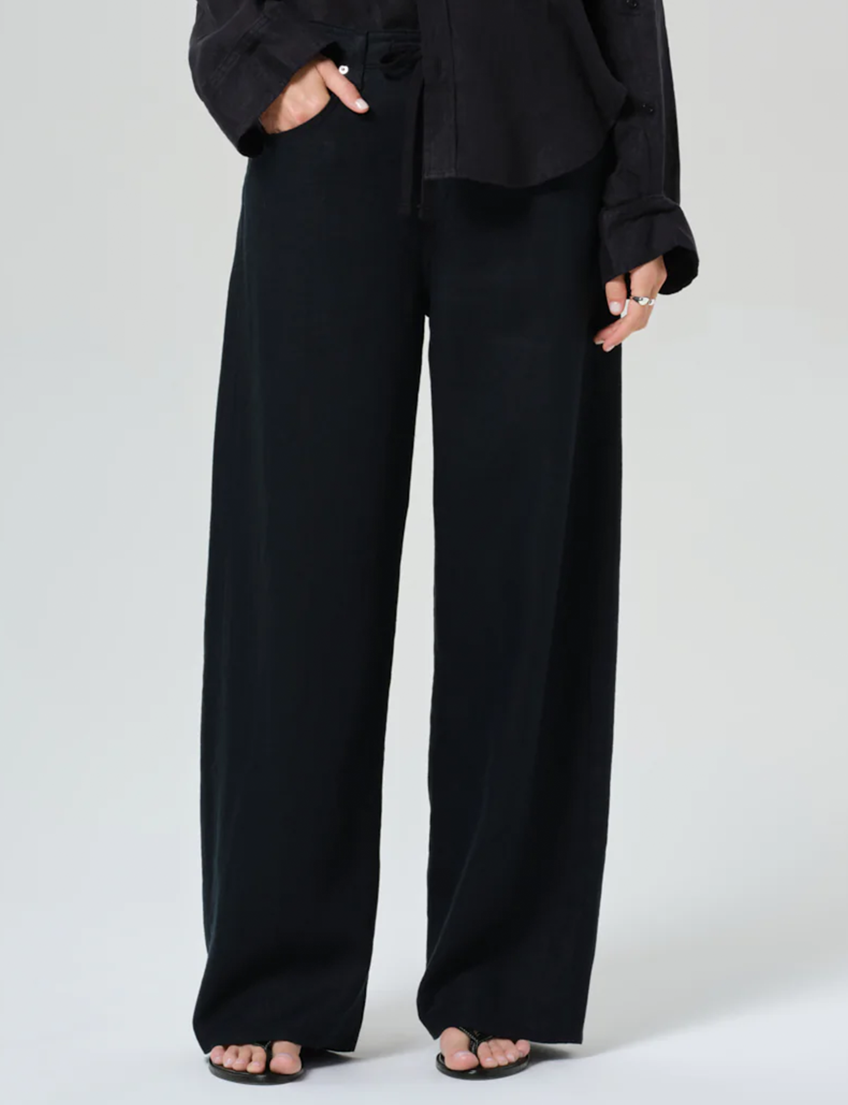 Brynn Linen Trouser, Black