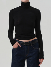 Caradene Rib Turtleneck, Black