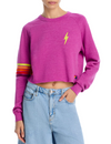 Stitch Bolt Rugby Crew Sweatshirt, Magenta/Orange Yellow