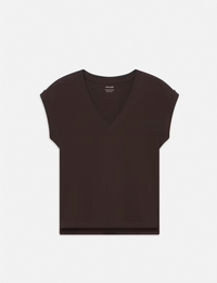 Easy V-Neck Tee, Chocolate Brown