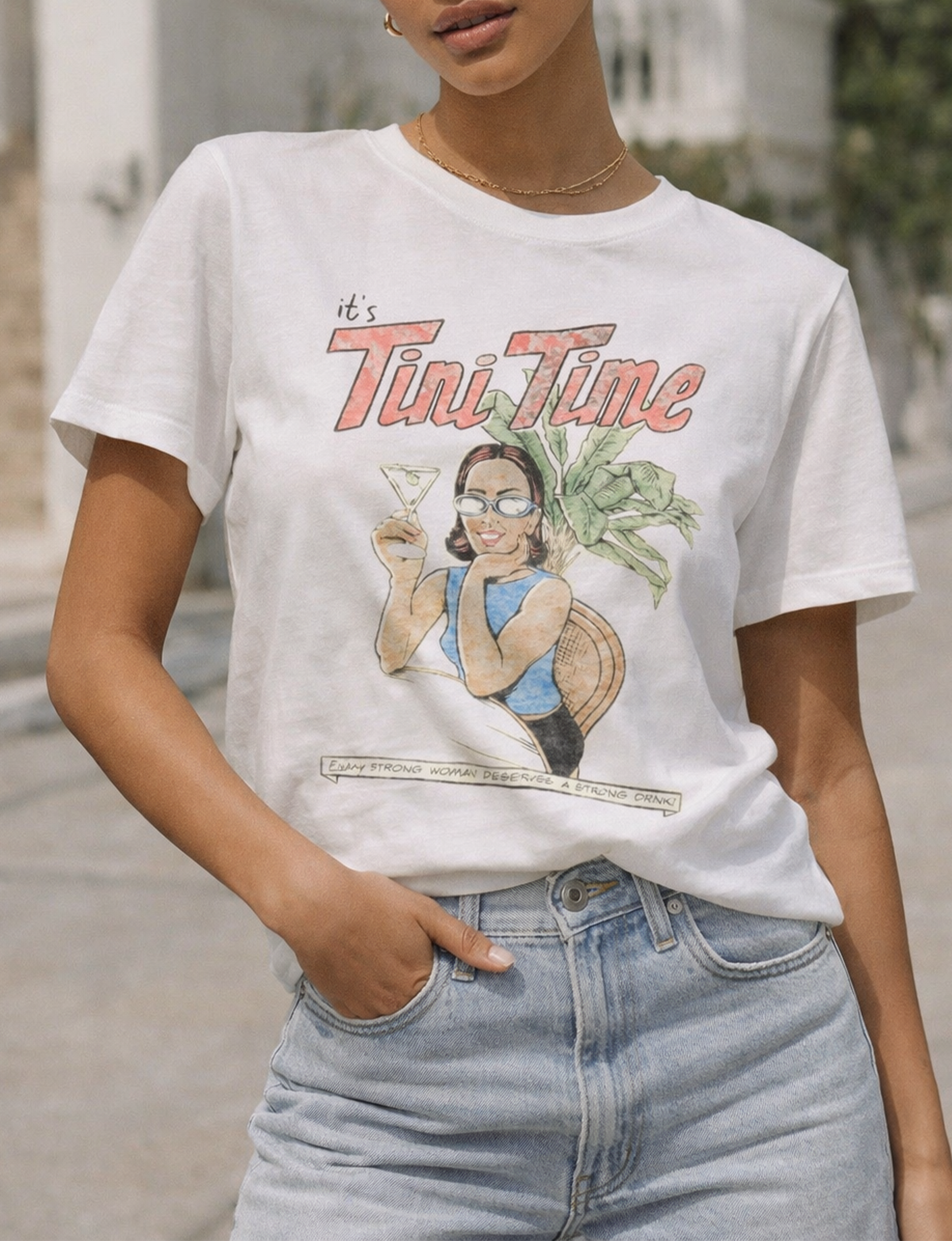 Tini Time Classic Tee, Vintage White