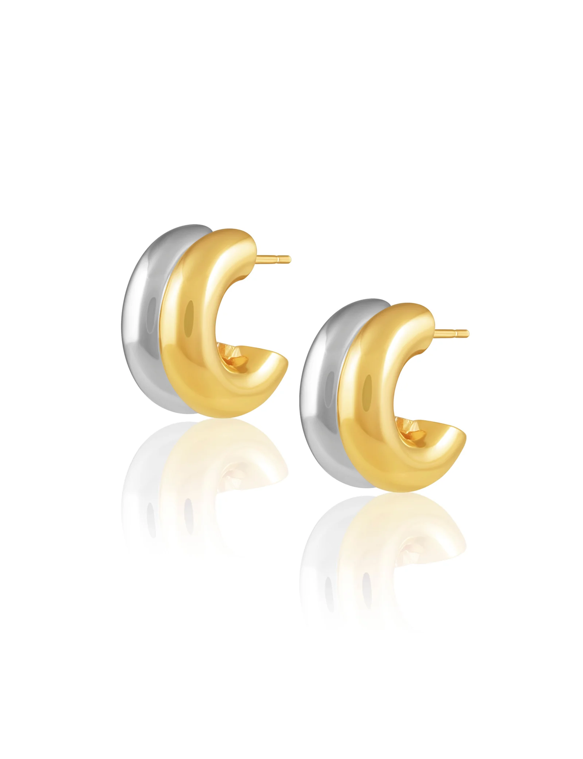 Kylie Two Toned Hoop, Gold/Silver