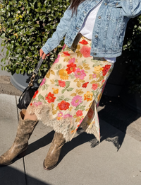 Love Lace Pencil Skirt, Romantic Garden